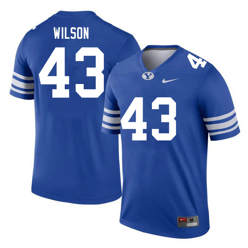 Men #43 Micah Wilson BYU Cougars College Football Jerseys Sale-Royal